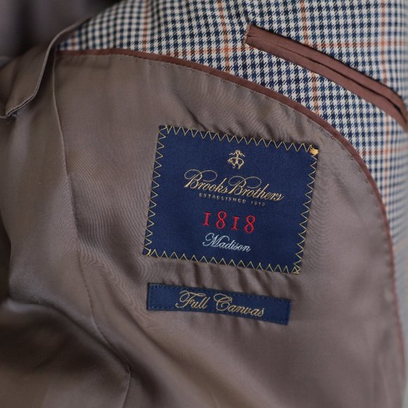 BROOKS BROTHERS 1818 Madison Full Canvas 2-Button Fall Color Plaid Blazer Sz 42R - Picture 10 of 16